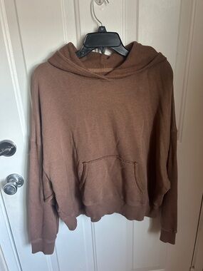 American Eagle Outfitters Brown Hooded Knit Pullover